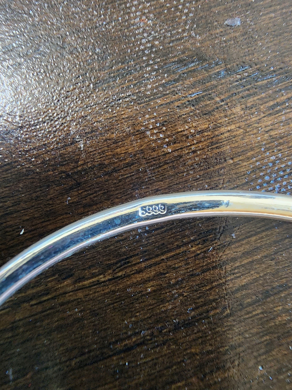 Sterling Silver S999  Bangle Bracelet - Polished Silver